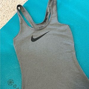 NIKE Pro Grey Razorback Dryfit Tank - Size XS